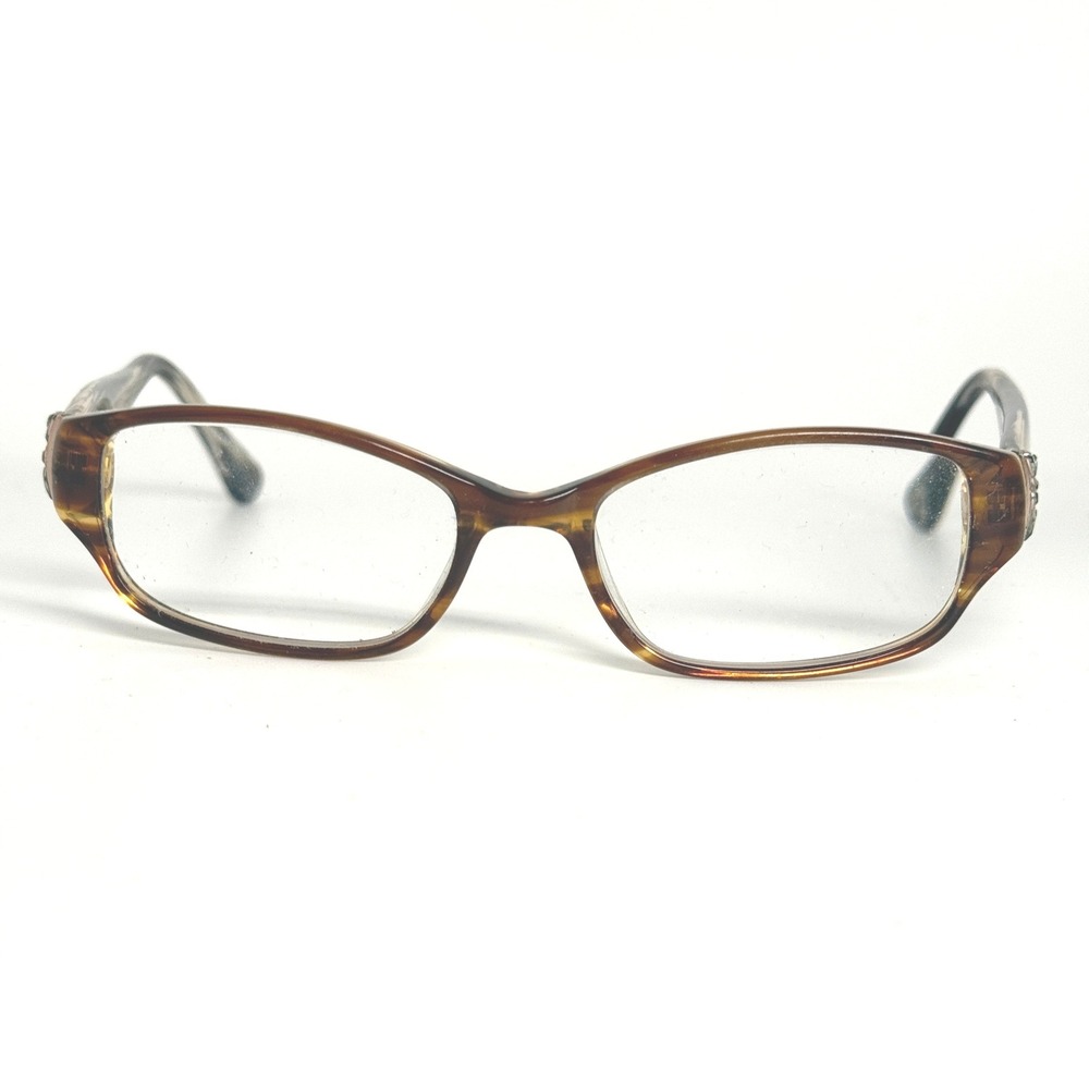 Vera Wang Eyeglasses Marinda TA Brown Horn Tortoise Crystal Accents 50-17-130